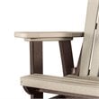 Pemberly Row Coastal Poly Resin Fan Back Balcony Glider in Weatherwood / Brown