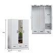 Pemberley Row Engineered Wood White Wardrobe Closet Rectangular Durable 74.2