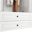 Pemberly Row 3 Doors Wood White Armoire Wardrobe Closet with 2 Drawers & Mirror