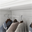 Pemberly Row 3 Doors Wood White Armoire Wardrobe Closet with 2 Drawers & Mirror