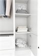 Pemberly Row 3 Doors Wood White Armoire Wardrobe Closet with 2 Drawers & Mirror