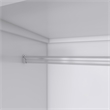 Pemberly Row 3 Doors Wood White Armoire Wardrobe Closet with 2 Drawers & Mirror