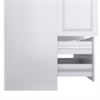 Pemberly Row 4 Doors Wood White Armoire Wardrobe Closet with 4 Drawers & Mirror
