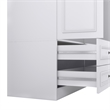 Pemberly Row 4 Doors Wood White Armoire Wardrobe Closet with 4 Drawers & Mirror