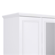Pemberly Row 4 Doors Wood White Armoire Wardrobe Closet with 4 Drawers & Mirror