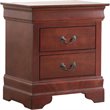 Pemberly Row Set of 2 Queen Sleigh Bed and 2-Drawer Nightstand in Cherry