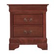 Pemberly Row Set of 4 Full Sleigh Bed & Dresser & Nightstand & Mirror in Cherry