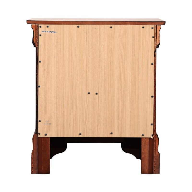 Pemberly Row Set of 4 Full Sleigh Bed & Dresser & Nightstand & Mirror in Cherry