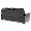 Pemberly Row Set of 2 Faux Leather Loveseat and Sofa in Black