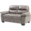 Pemberly Row Set of 2 Faux Leather Loveseat and Sofa in Gray