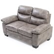 Pemberly Row Set of 2 Faux Leather Loveseat and Sofa in Gray