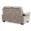 Pemberly Row Set of 2 Faux Leather Loveseat and Sofa in Gray