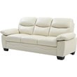Pemberly Row Set of 2 Faux Leather Loveseat and Sofa in Pearl