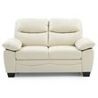 Pemberly Row Set of 2 Faux Leather Loveseat and Sofa in Pearl