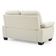 Pemberly Row Set of 2 Faux Leather Loveseat and Sofa in Pearl