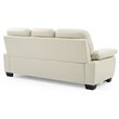 Pemberly Row Set of 2 Faux Leather Loveseat and Sofa in Pearl