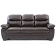 Pemberly Row Set of 2 Faux Leather Loveseat and Sofa in Dark Brown