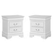 Pemberly Row Set of 2 Engineered Wood 2-Drawer Nightstands in White