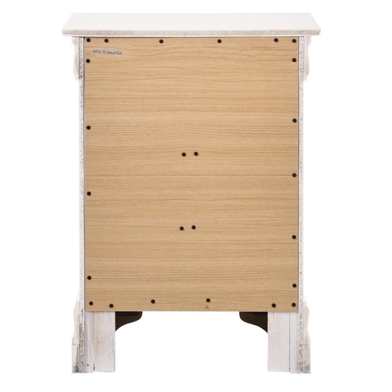 Pemberly Row Set of 2 Engineered Wood 3-Drawer Nightstands in White