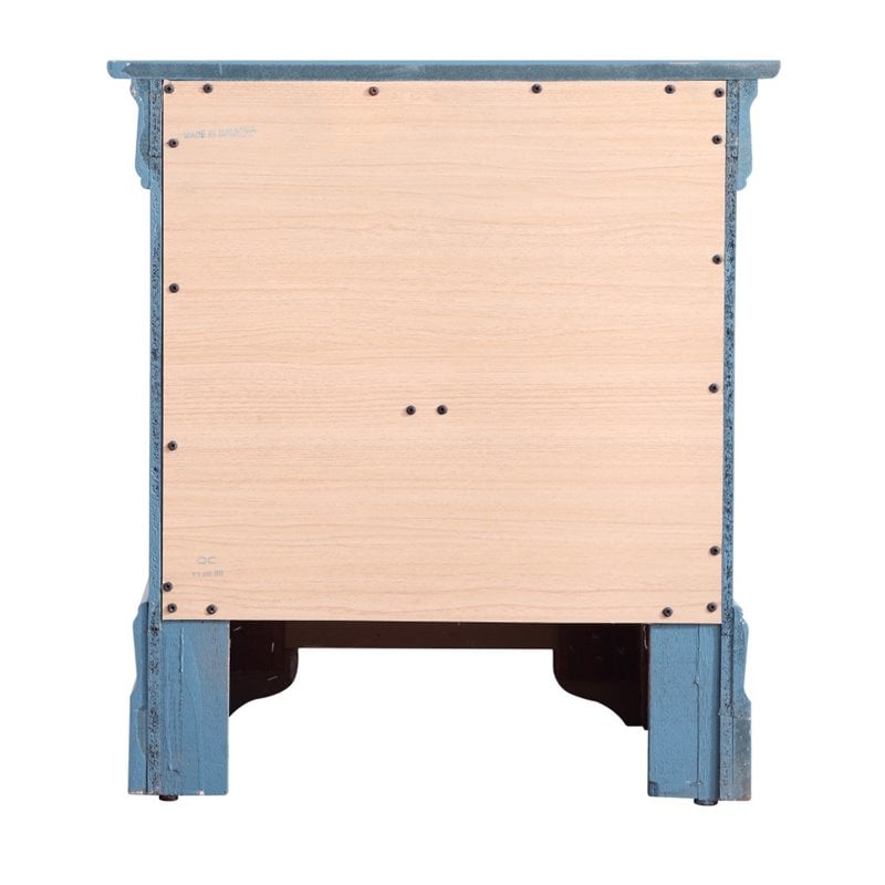 Pemberly Row Set of 2 Engineered Wood 2-Drawer Nightstands in Teal