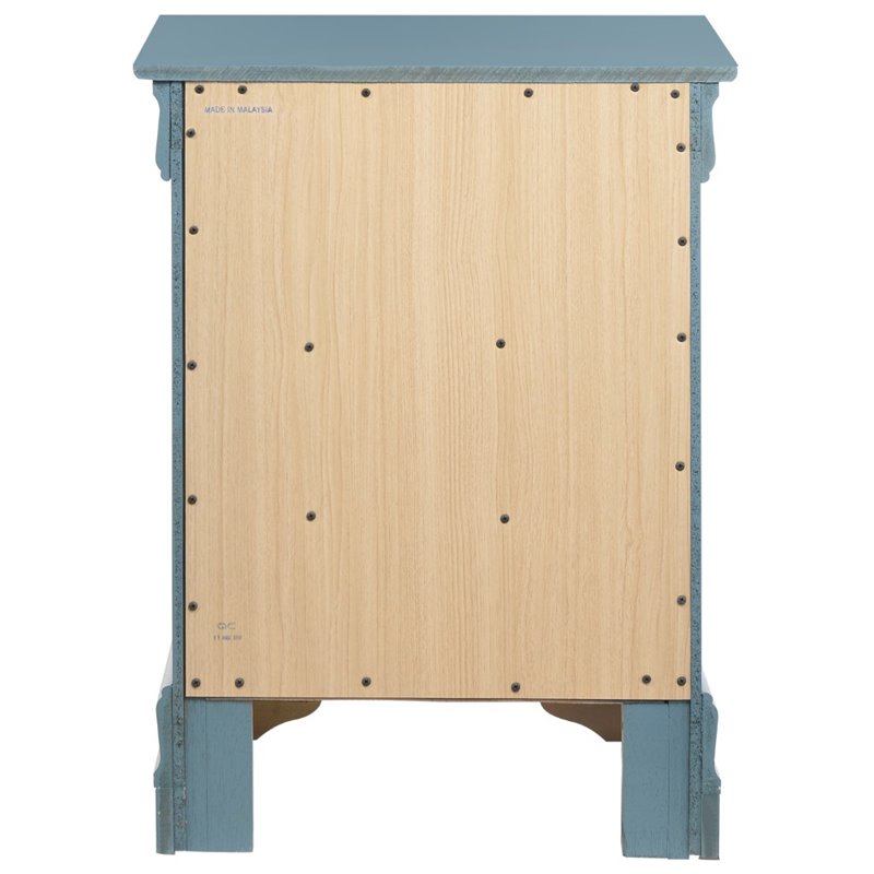 Pemberly Row Set of 2 Engineered Wood 3-Drawer Nightstands in Teal