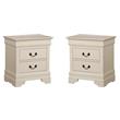 Pemberly Row Set of 2 Engineered Wood 2-Drawer Nightstands in Beige