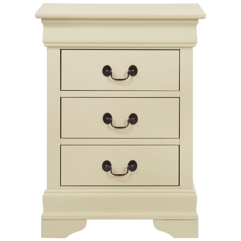 Pemberly Row Set of 2 Engineered Wood 3-Drawer Nightstands in Beige