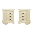 Pemberly Row Set of 2 Engineered Wood 3-Drawer Nightstands in Beige