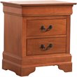 Pemberly Row Set of 2 Engineered Wood 2-Drawer Nightstands in Oak