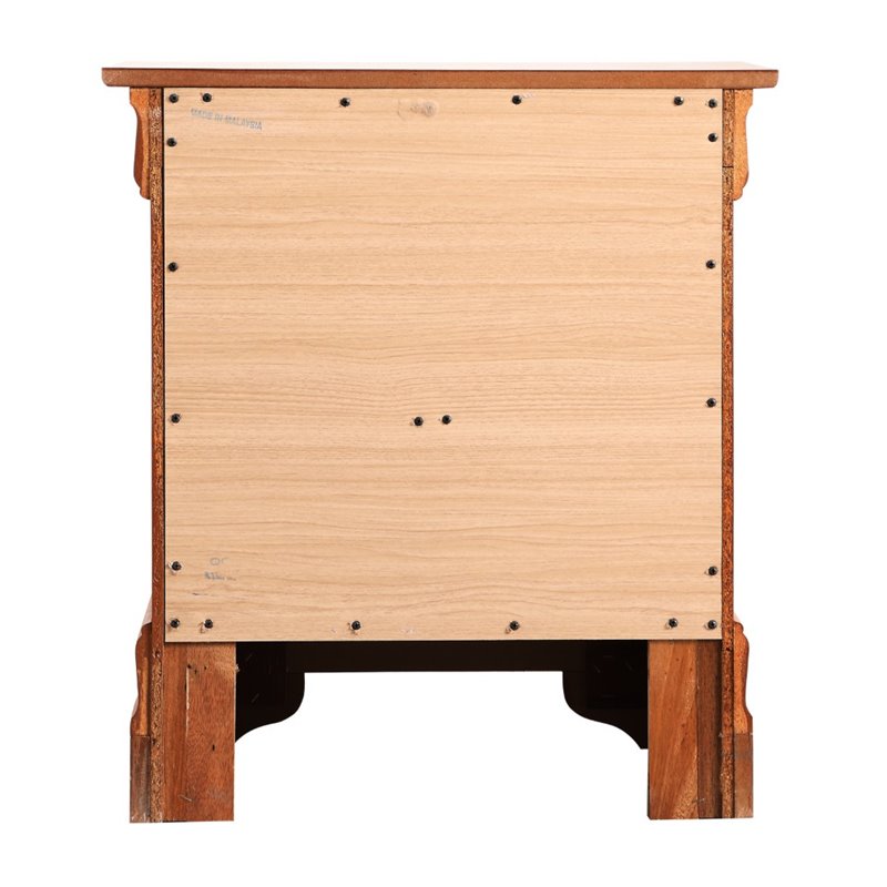 Pemberly Row Set of 2 Engineered Wood 2-Drawer Nightstands in Oak