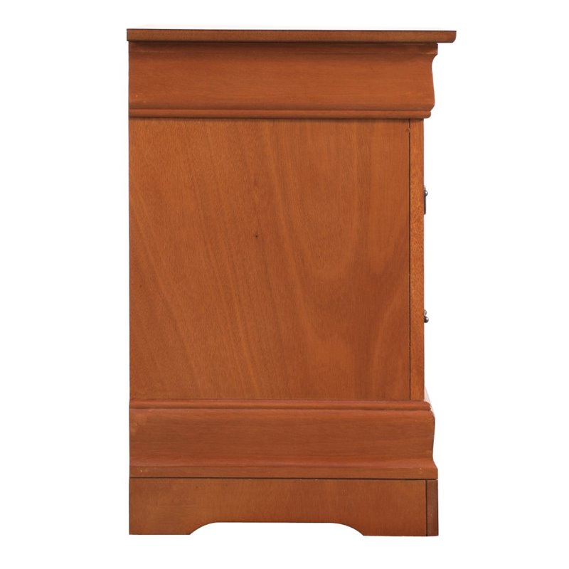 Pemberly Row Set of 2 Engineered Wood 2-Drawer Nightstands in Oak