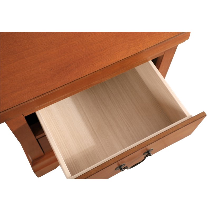 Pemberly Row Set of 2 Engineered Wood 2-Drawer Nightstands in Oak
