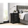 Pemberly Row Set of 2 Engineered Wood 3-Drawer Nightstands in Black