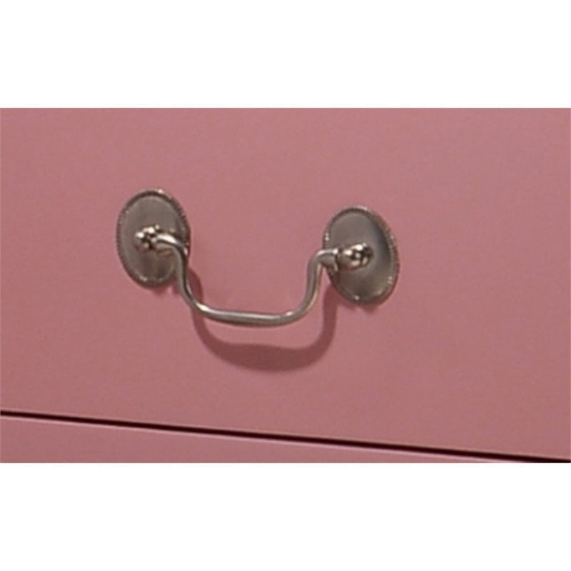 Pemberly Row Set of 2 Engineered Wood 2-Drawer Nightstands in Pink