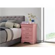 Pemberly Row Set of 2 Engineered Wood 3-Drawer Nightstands in Pink