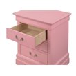 Pemberly Row Set of 2 Engineered Wood 3-Drawer Nightstands in Pink