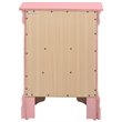 Pemberly Row Set of 2 Engineered Wood 3-Drawer Nightstands in Pink