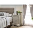Pemberly Row Set of 2 Engineered Wood 3-Drawer Nightstands in Silver Champagne