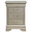 Pemberly Row Set of 2 Engineered Wood 3-Drawer Nightstands in Silver Champagne