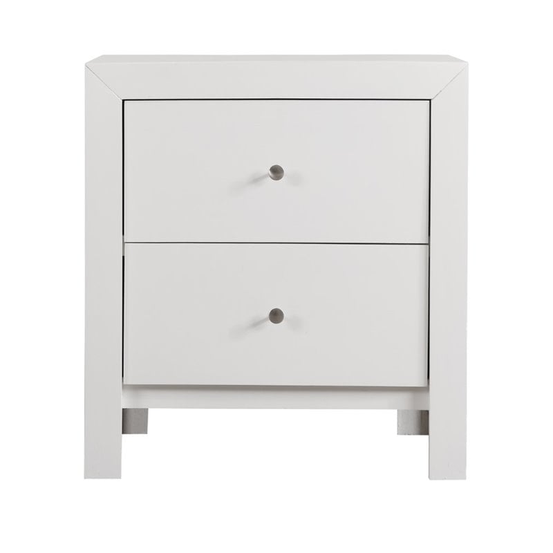 Pemberly Row Set of 2 Engineered Wood 2-Drawer Nightstands in White