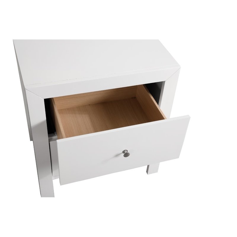 Pemberly Row Set of 2 Engineered Wood 2-Drawer Nightstands in White