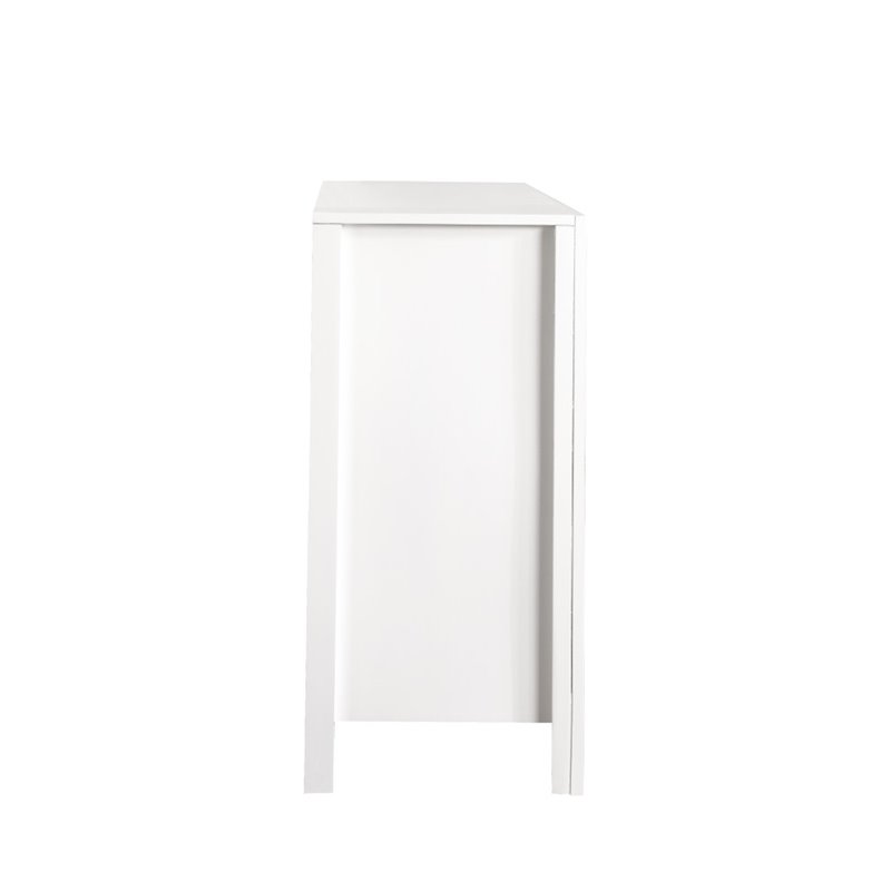 Pemberly Row Set of 2 Transitional 6-Drawer Dresser and Mirror in White