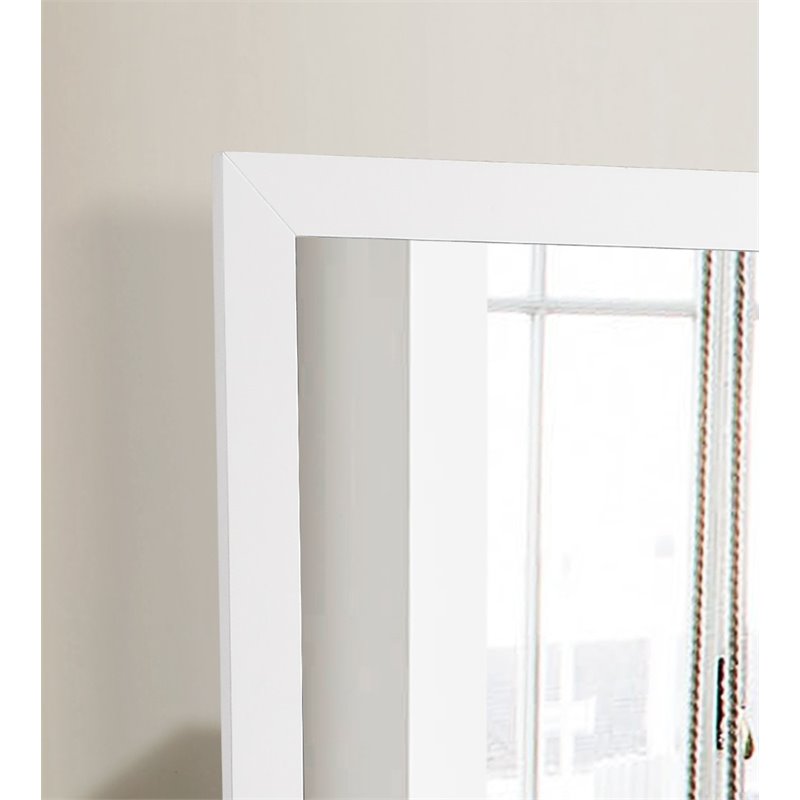 Pemberly Row Set of 2 Transitional 6-Drawer Dresser and Mirror in White