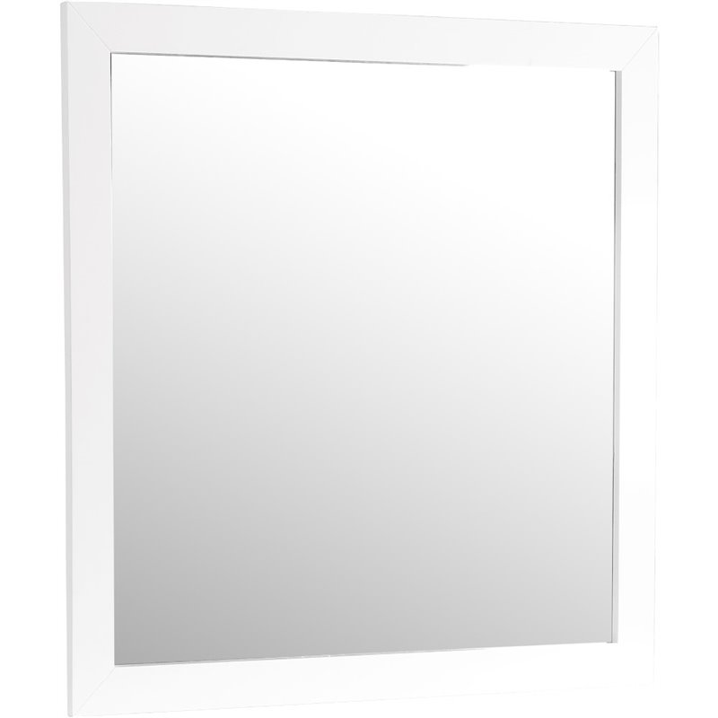 Pemberly Row Set of 2 Transitional 6-Drawer Dresser and Mirror in White