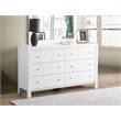 Pemberly Row Set of 2 Transitional 6-Drawer Dresser and Mirror in White