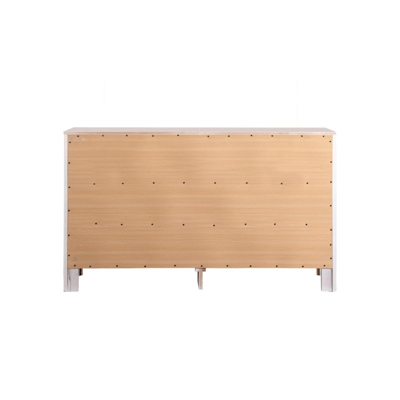 Pemberly Row Set of 2 Transitional 6-Drawer Dresser and Mirror in White