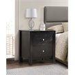 Pemberly Row Set of 2 Engineered Wood 2-Drawer Nightstands in Black
