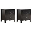 Pemberly Row Set of 2 Engineered Wood 2-Drawer Nightstands in Black