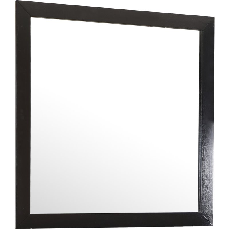 Pemberly Row Set of 2 Transitional 6-Drawer Dresser and Mirror in Black