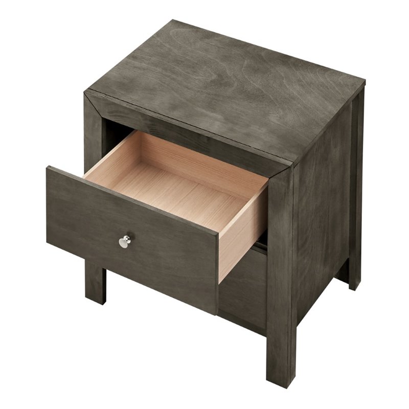Pemberly Row Set of 2 Engineered Wood 2-Drawer Nightstands in Gray